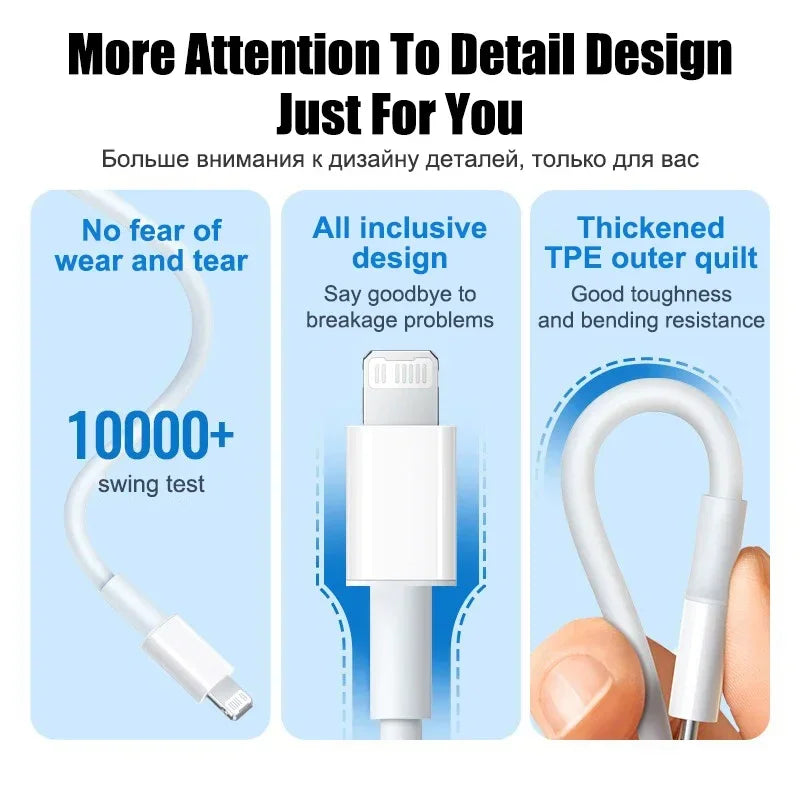 20W Fast Charger For iPhone 13 mini 12 11 pro 14 Pro Max Plus X XR XS USB Type C Fast Charging Charger Cable Accessories