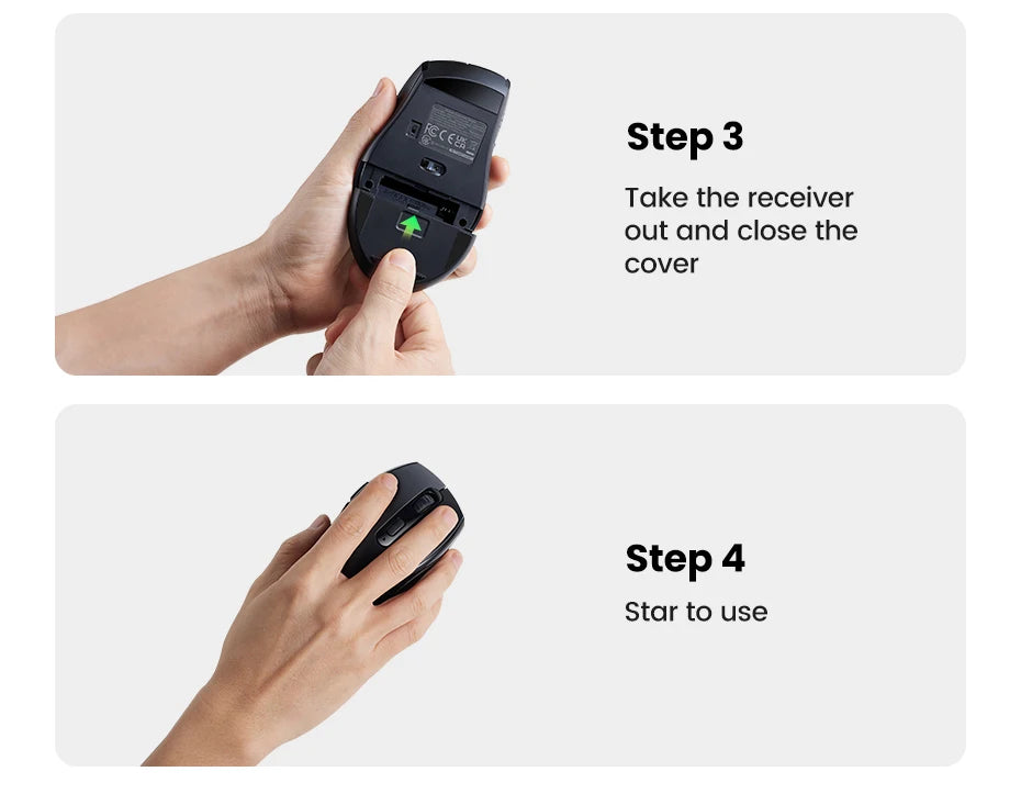 【NEW】UGREEN Wireless Mouse for Computer 1600DPI Silent Mouse with 2.4GHz USB Receiver for PC MacBook Tablet Laptop