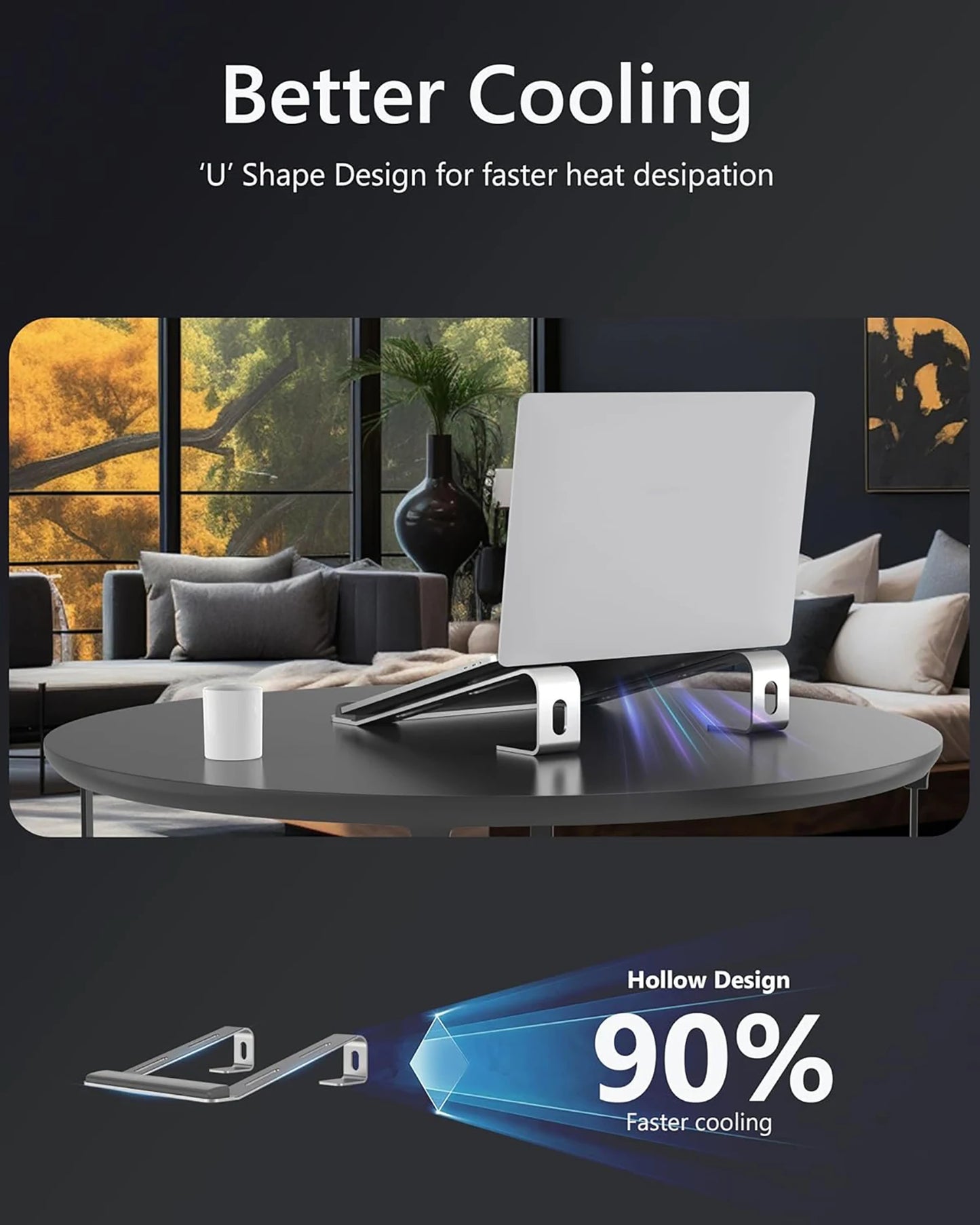 Ergonomic Laptop Stand Aluminum Alloy Laptop Stand Aluminum Portable Laptop Stand for Base with Wrist Pad