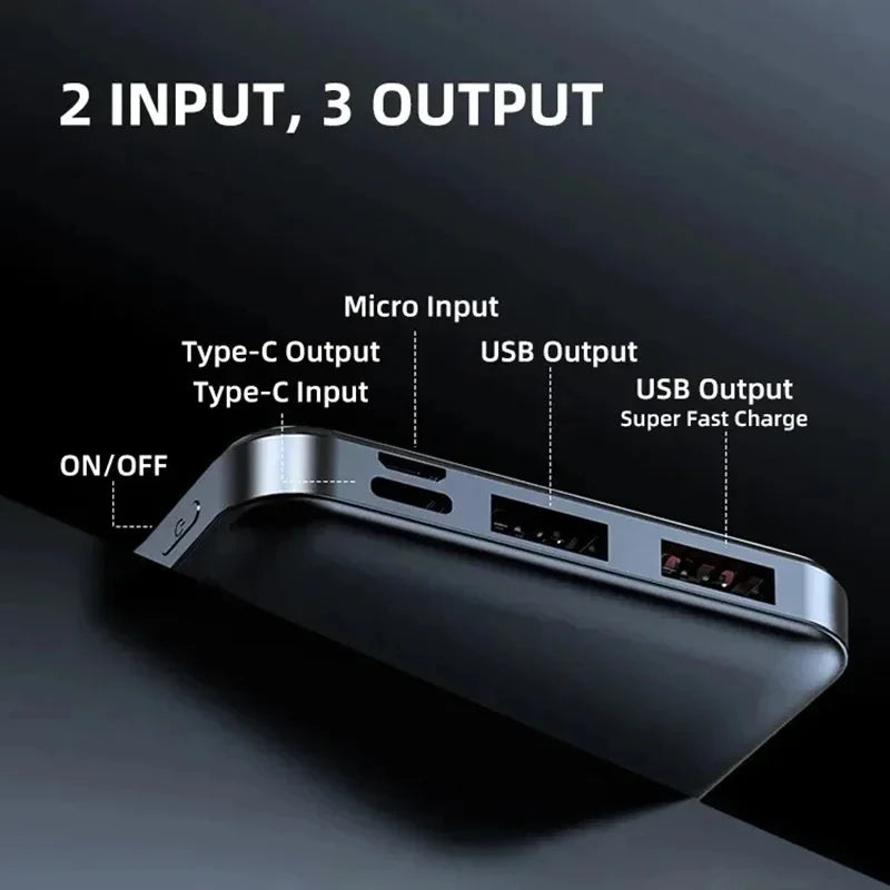50000mAh 120W Power Bank 12W Portable Fast Charger External Battery PowerBank Capacity PowerBank Bidirectional fast charging