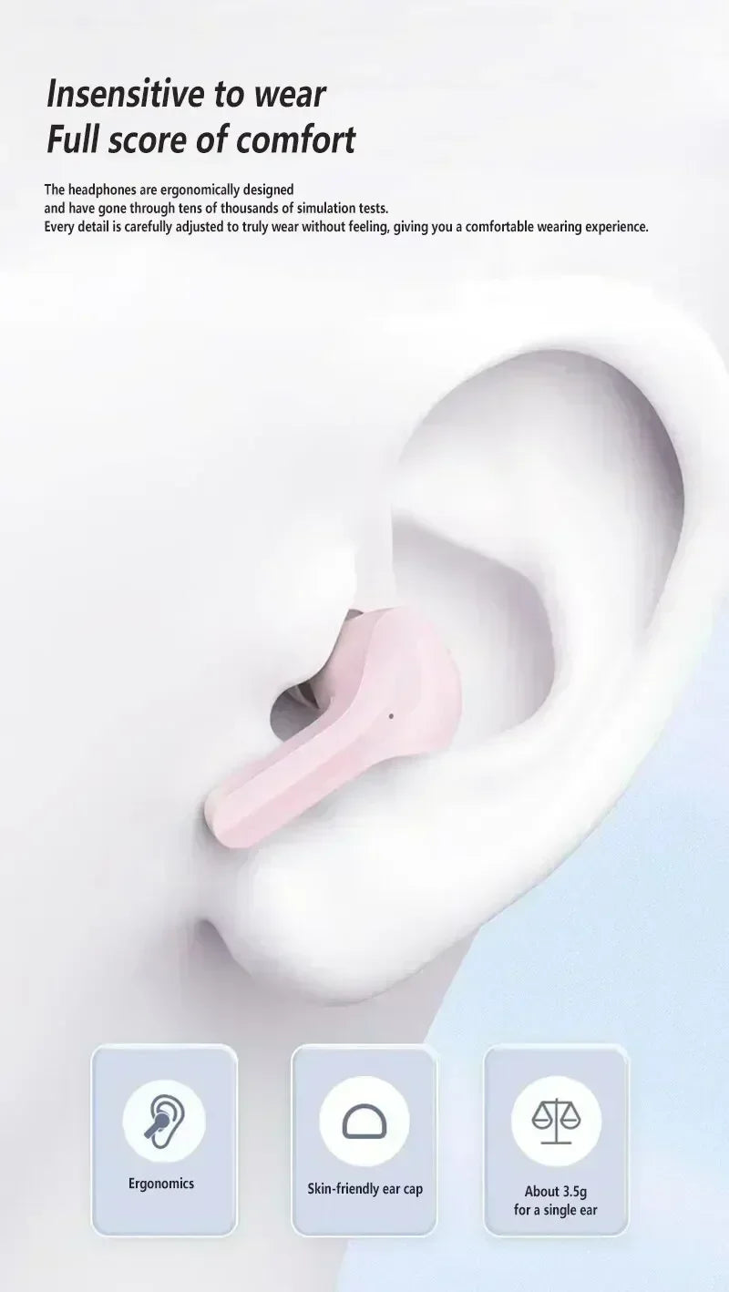 T2 Tws Wireless Bluetooth Headset Transparent Headphones ENC Power Digital Display Stereo Sound Earphones for All Smartphones