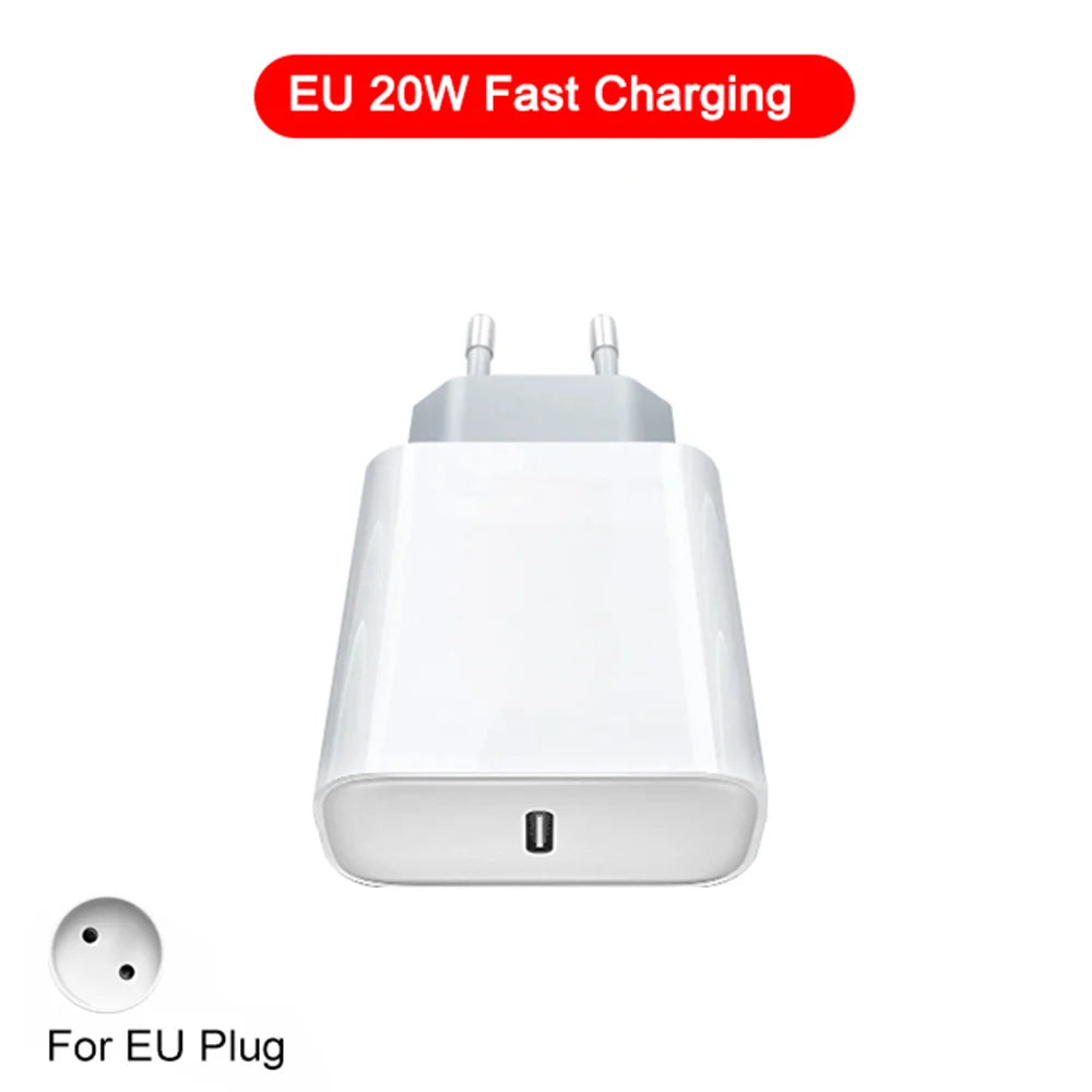 20W Fast Charger For iPhone 13 mini 12 11 pro 14 Pro Max Plus X XR XS USB Type C Fast Charging Charger Cable Accessories