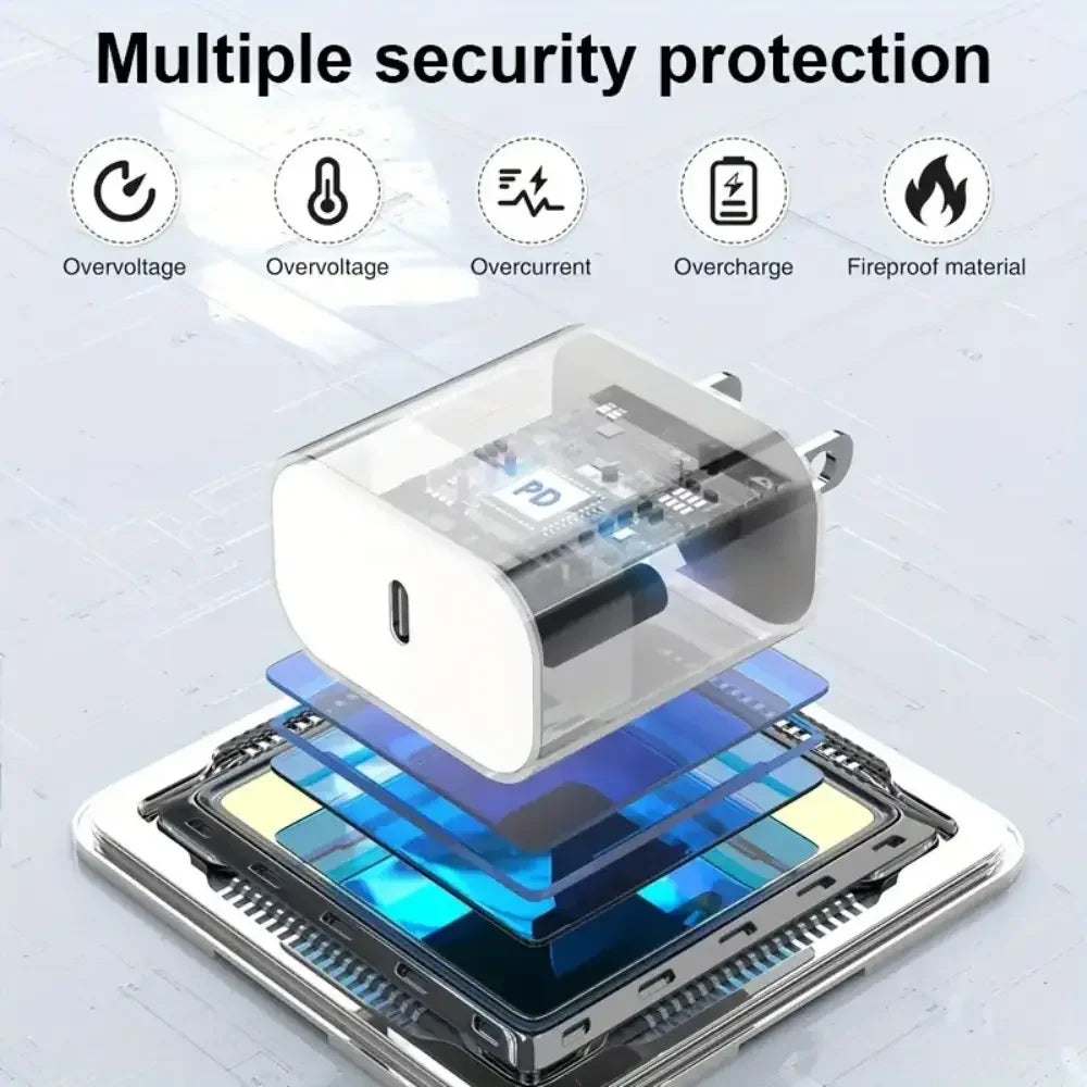 iPhone Fast Charger, 20W USB C Charger Block with USB C to Lightning Cable, Fast Compatible with iPhone14/13/12/11/XS/XR