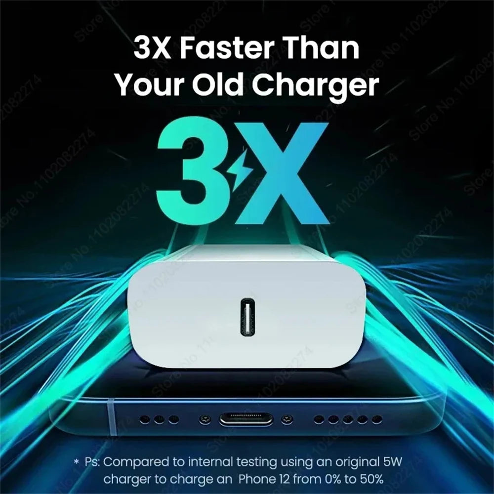 40W Fast Charger For iPhone 16 15 14 13 12 11 Pro Max USB-C Charger X XS XR 7 8 Plus USB Type C Cable Quick Charging Accessories