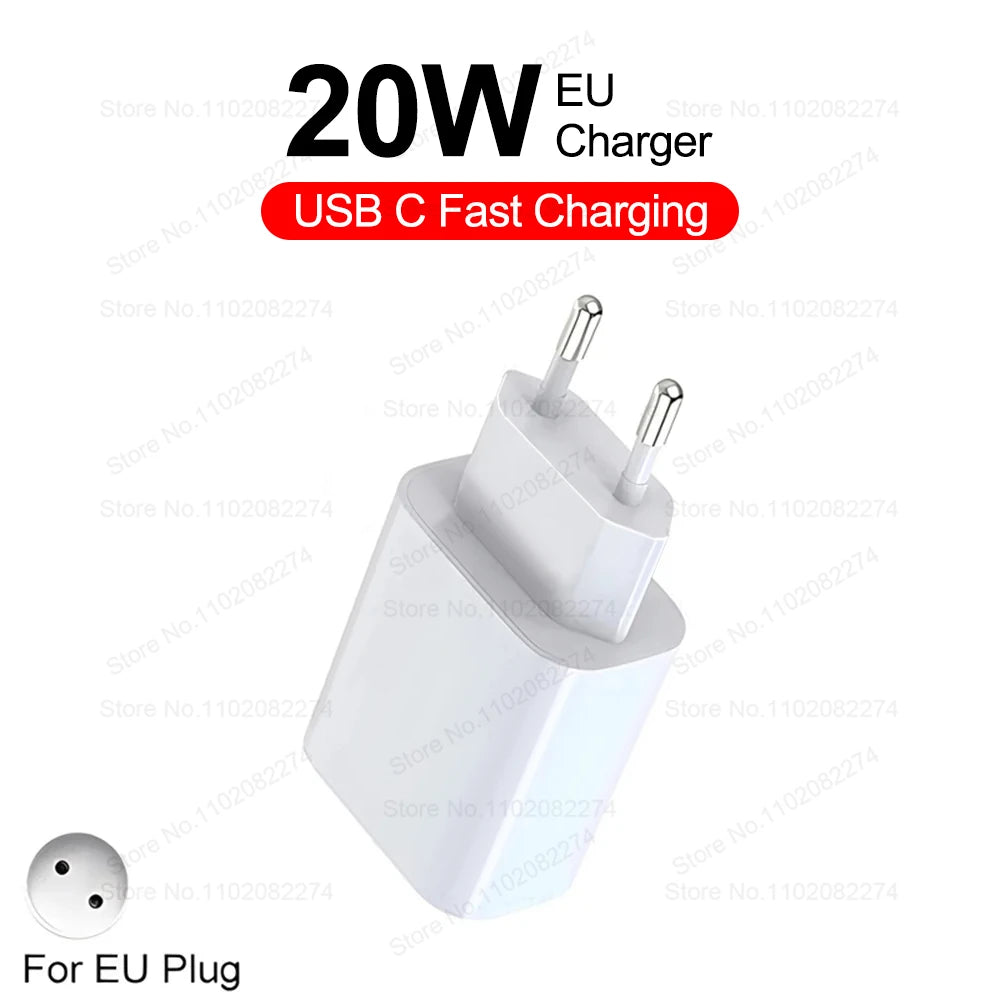 40W Fast Charger For iPhone 16 15 14 13 12 11 Pro Max USB-C Charger X XS XR 7 8 Plus USB Type C Cable Quick Charging Accessories