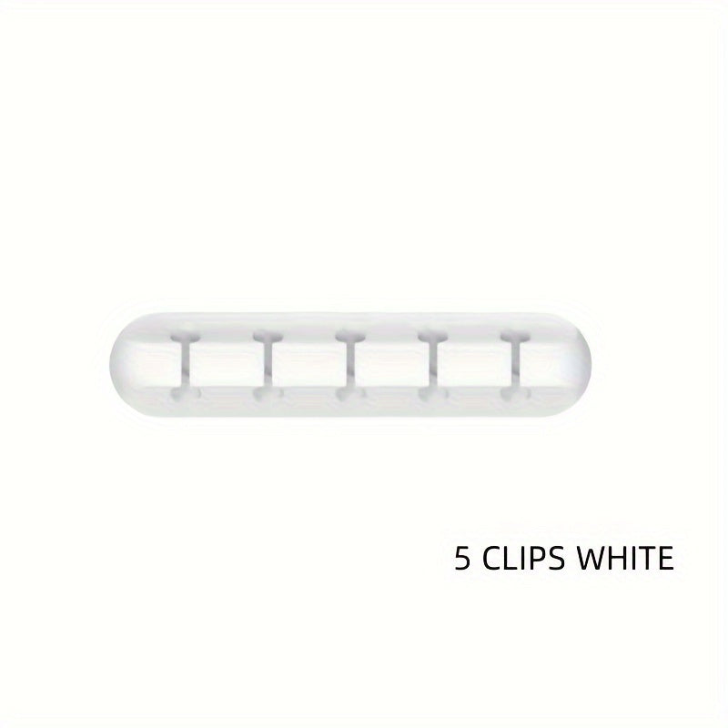 [Silicone Organizer] Silicone Cable Organizer - Desktop Management Clip for Earphone, Mouse, and Power Cords