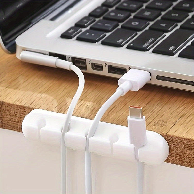 [Silicone Organizer] Silicone Cable Organizer - Desktop Management Clip for Earphone, Mouse, and Power Cords