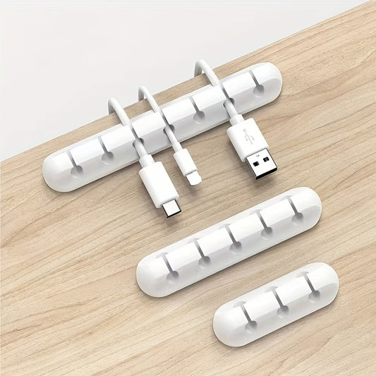 [Silicone Organizer] Silicone Cable Organizer - Desktop Management Clip for Earphone, Mouse, and Power Cords