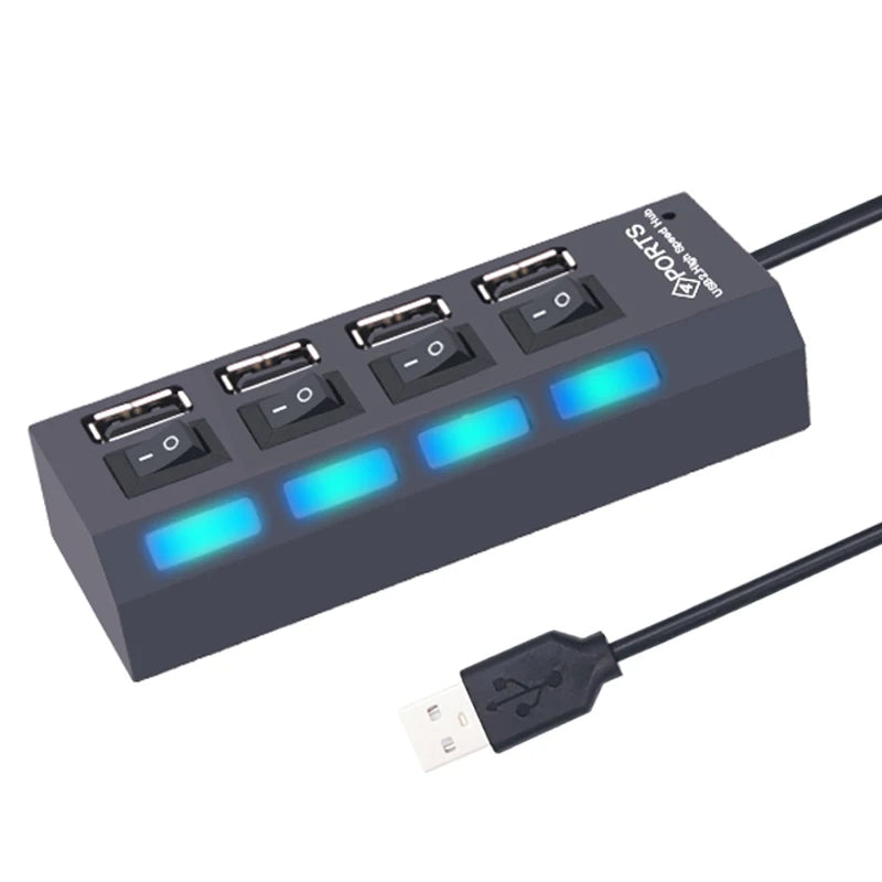 USB Hub USB Hub 2.0 Multi USB Splitter Hub USB Adapter USB Hub 7 Port Multiple Expander 2.0 USB Hub USB Port with Switch for PC