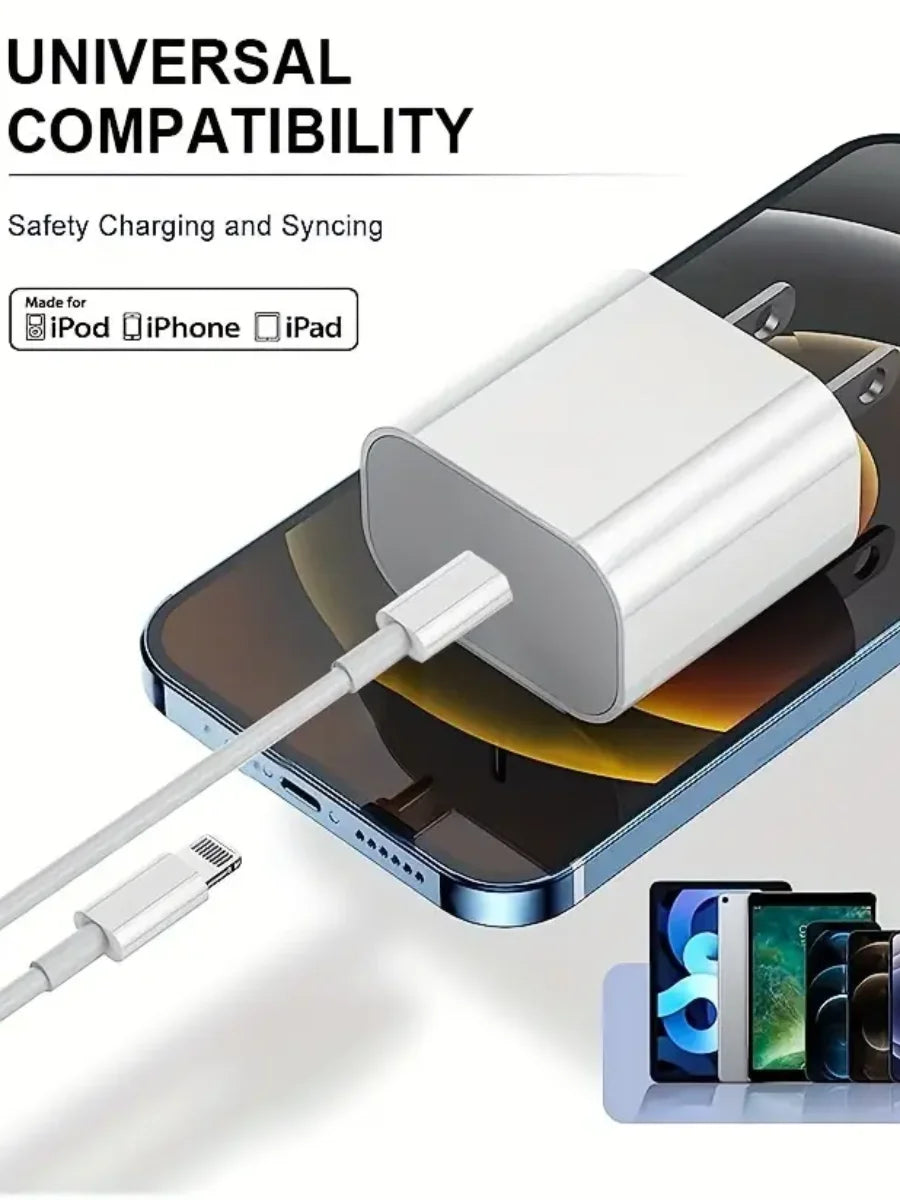 iPhone Fast Charger, 20W USB C Charger Block with USB C to Lightning Cable, Fast Compatible with iPhone14/13/12/11/XS/XR
