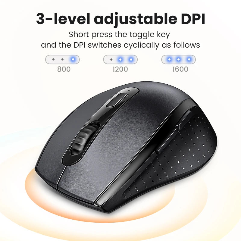 【NEW】UGREEN Wireless Mouse for Computer 1600DPI Silent Mouse with 2.4GHz USB Receiver for PC MacBook Tablet Laptop