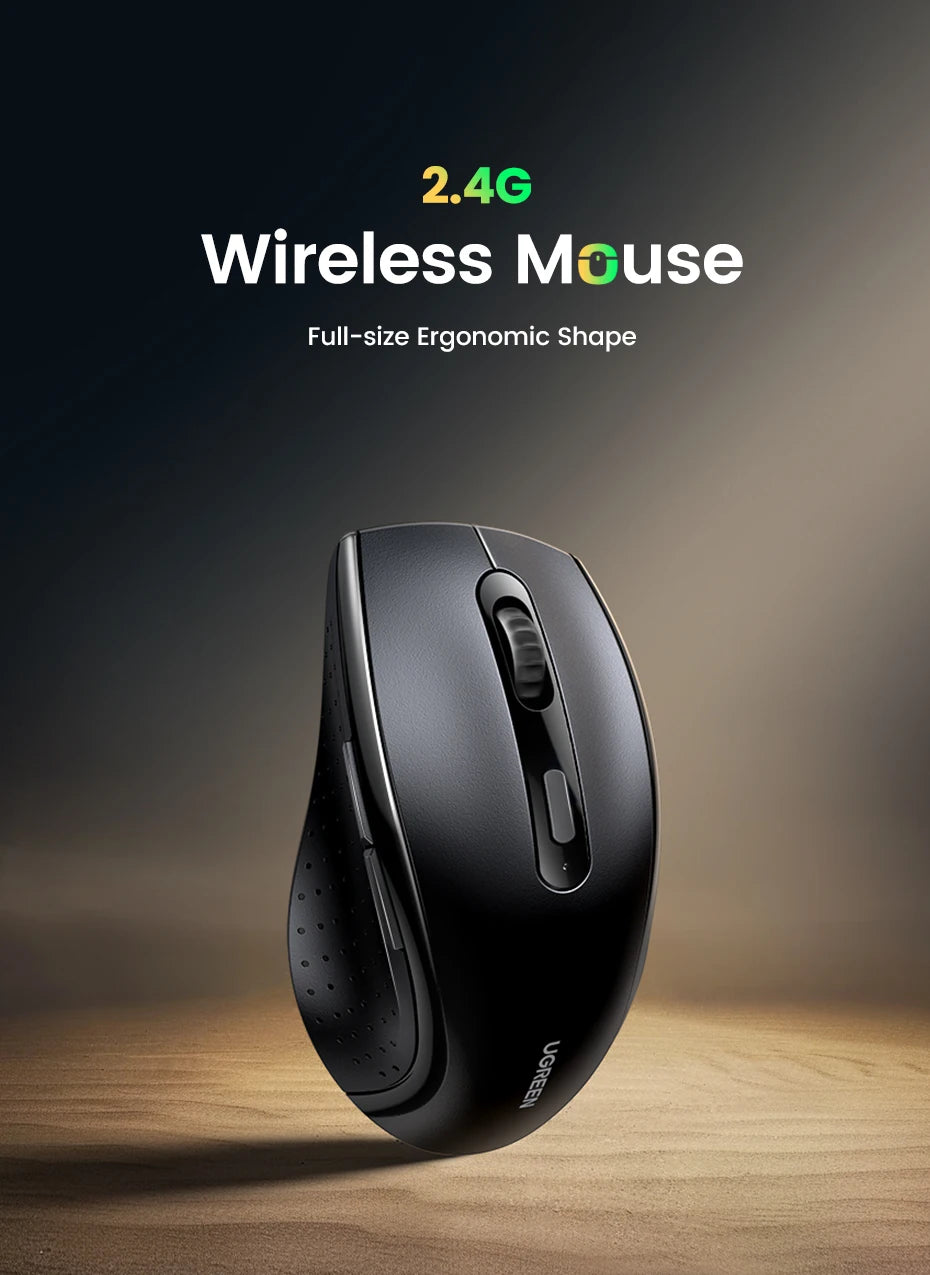【NEW】UGREEN Wireless Mouse for Computer 1600DPI Silent Mouse with 2.4GHz USB Receiver for PC MacBook Tablet Laptop