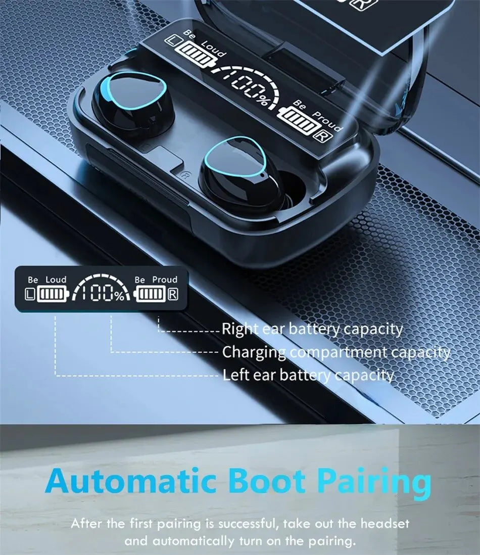 TWS Wireless Bluetooth Earphones, Gaming Earphones, Sports Earphones with Call Microphone 3D Surround Sound