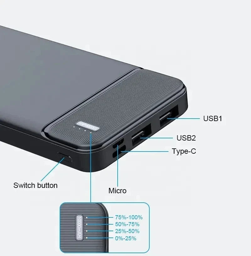 50000mAh 120W Power Bank 12W Portable Fast Charger External Battery PowerBank Capacity PowerBank Bidirectional fast charging