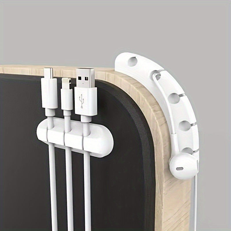 [Silicone Organizer] Silicone Cable Organizer - Desktop Management Clip for Earphone, Mouse, and Power Cords
