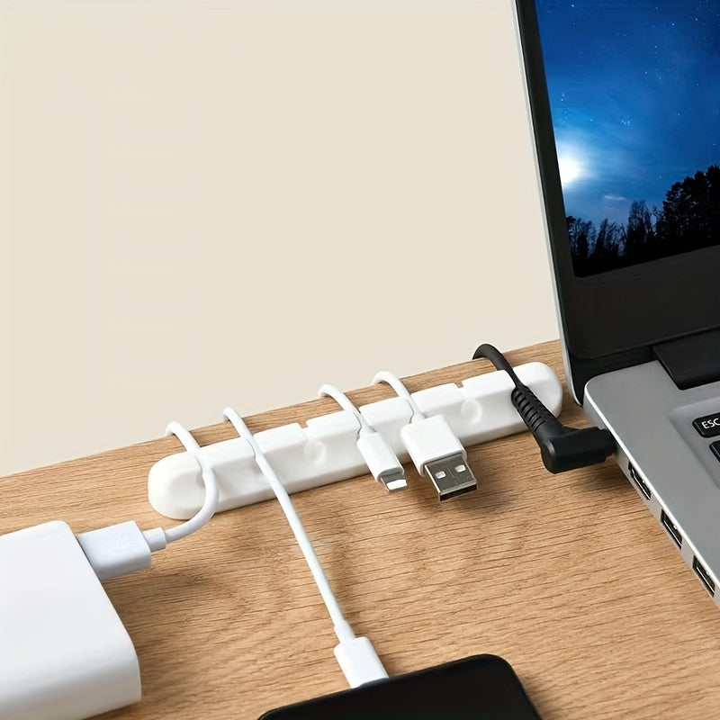 [Silicone Organizer] Silicone Cable Organizer - Desktop Management Clip for Earphone, Mouse, and Power Cords